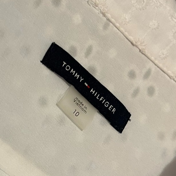 TOMMY HILFIGER Women’s 100% Cotton Eyelet White Shirt Dress Size 10 - Picture 4 of 7